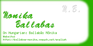 monika ballabas business card